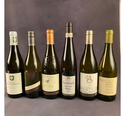 Fransk hvidvin smagekasse med 6 flasker forskellige hvidvine